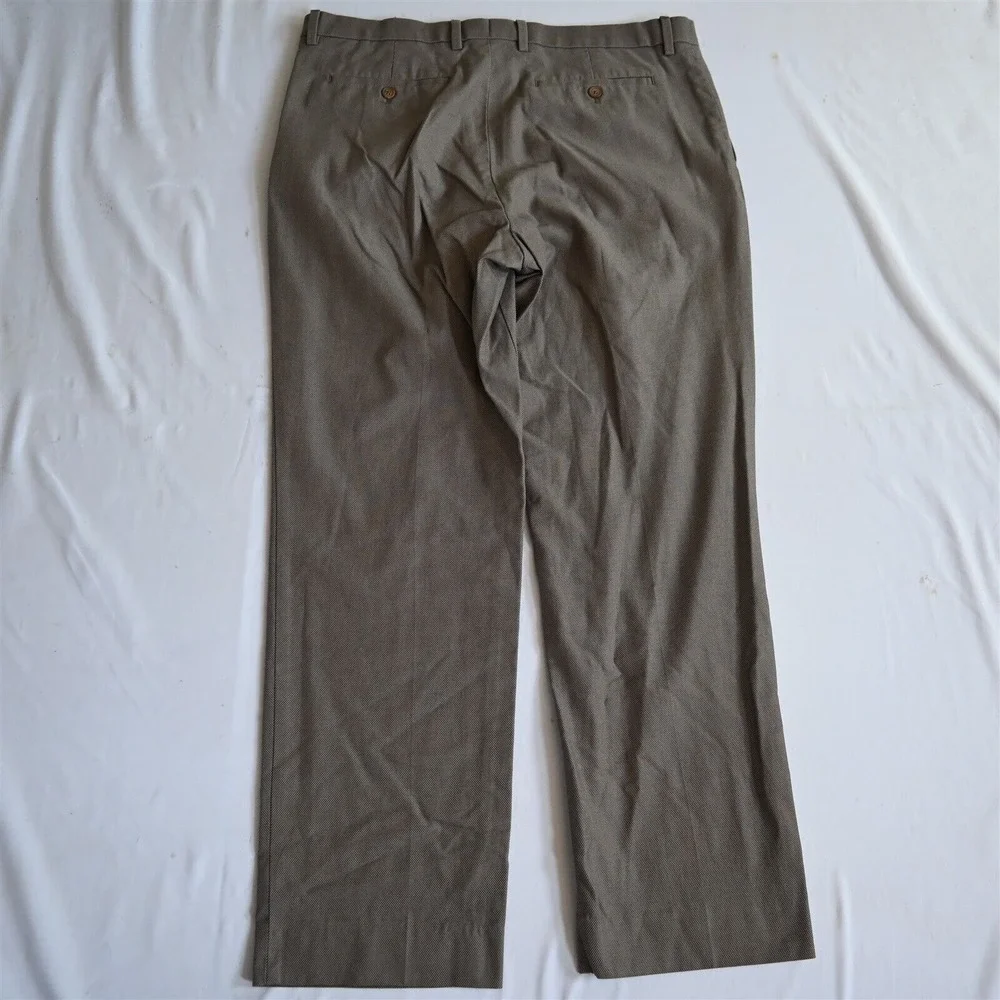 Banana Republic 36x32 Brown‎ Birdseye Cotton Non Iron Standard Mens Dress Pants